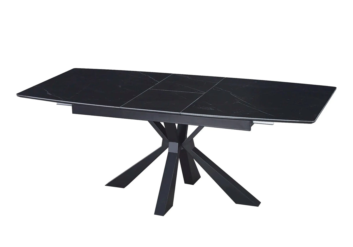 Table extensible céramique noir marbre gris URSO New Design