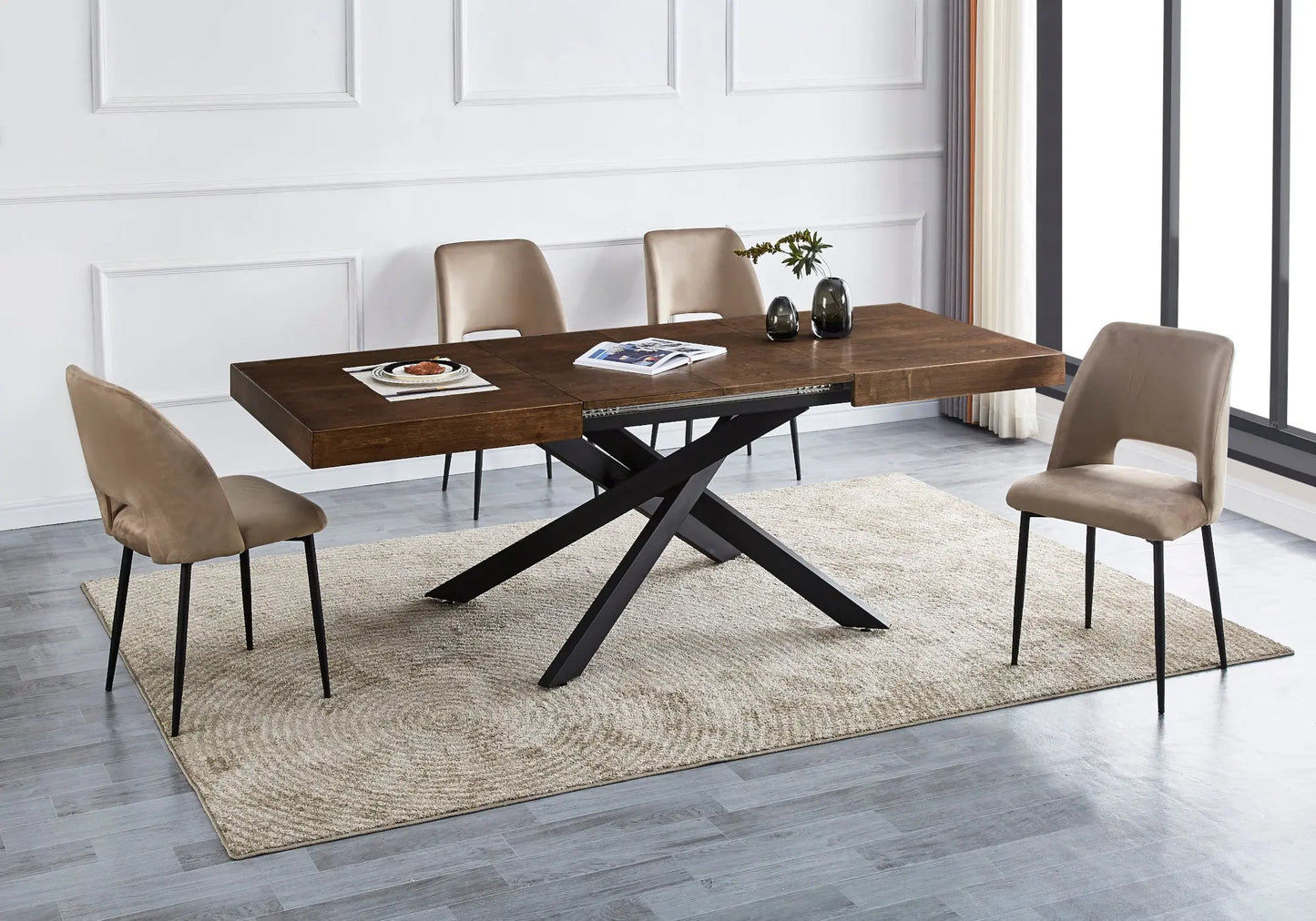 Table extensible noir chene MIYA New Design