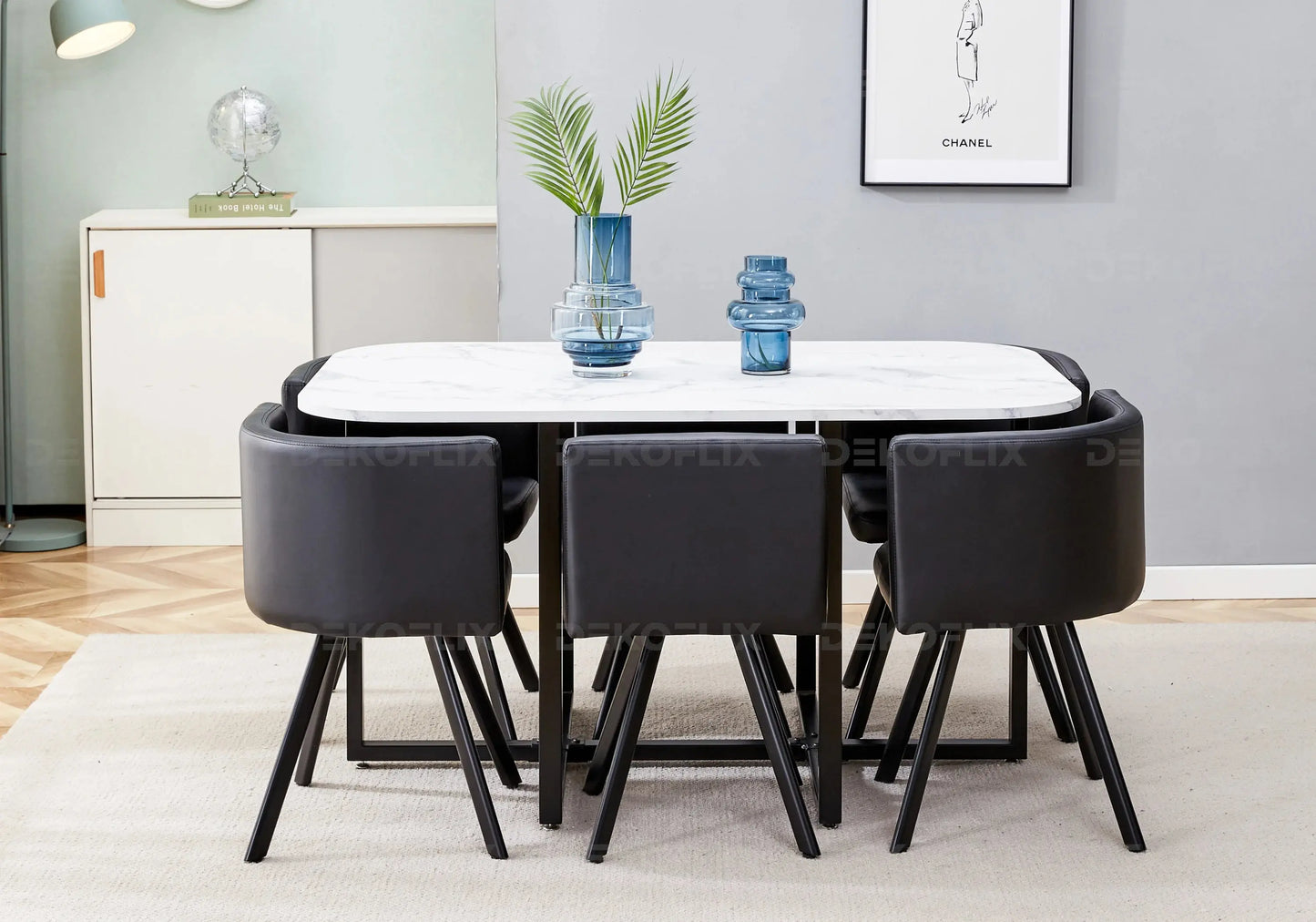 Table manger 6 chaises noir SPACE New Design