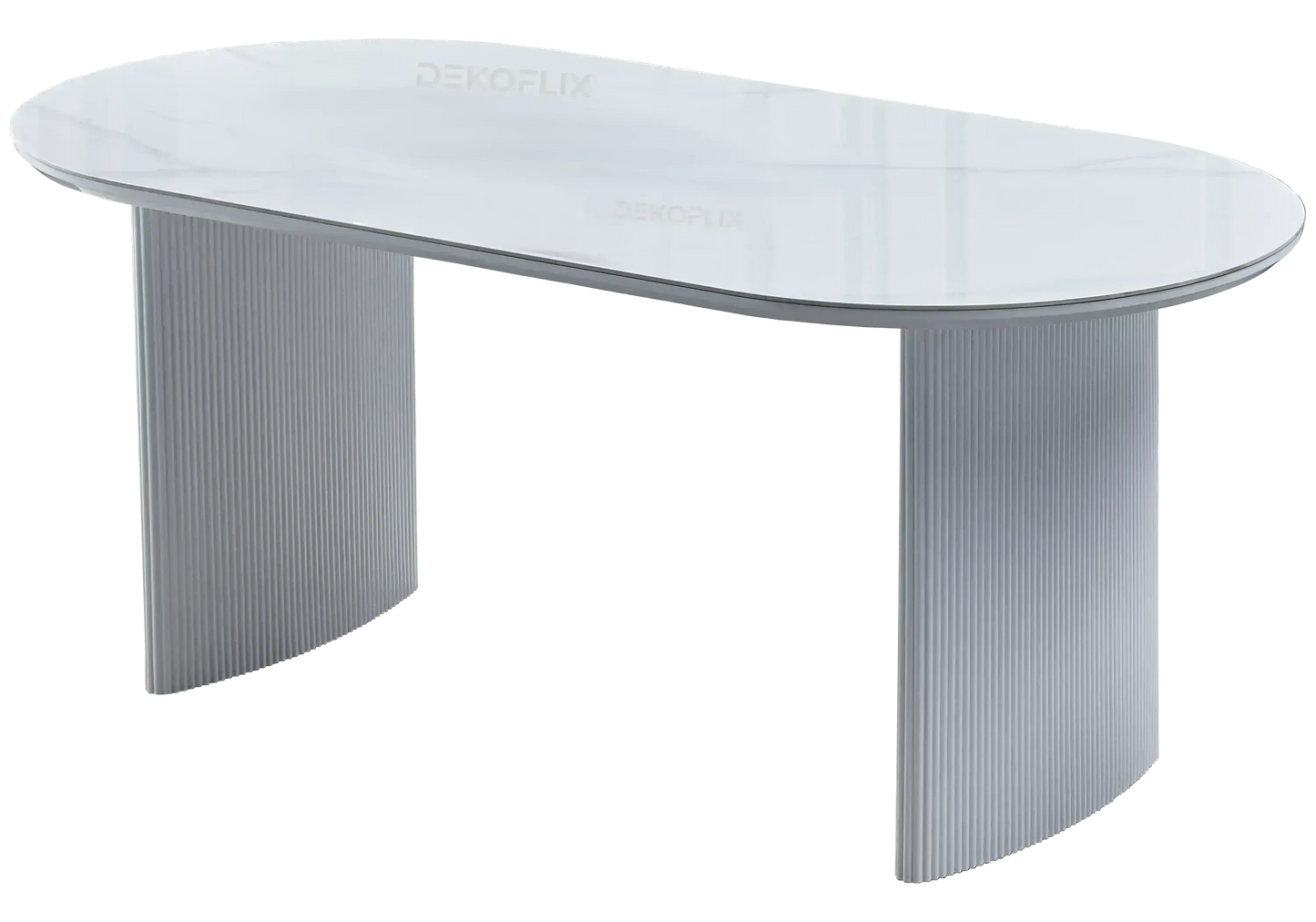 Table marbre et chaises noires gris TUAN - DEKOFLIX