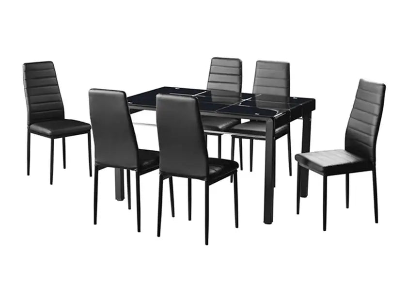 Table repas 6 chaises noires TAO New Design