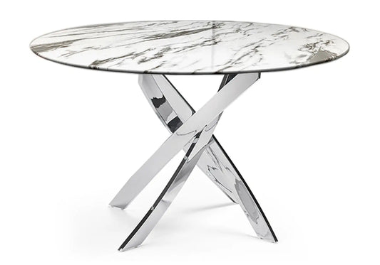 Table ronde 6 chaises marbre blanc DESIGN New Design