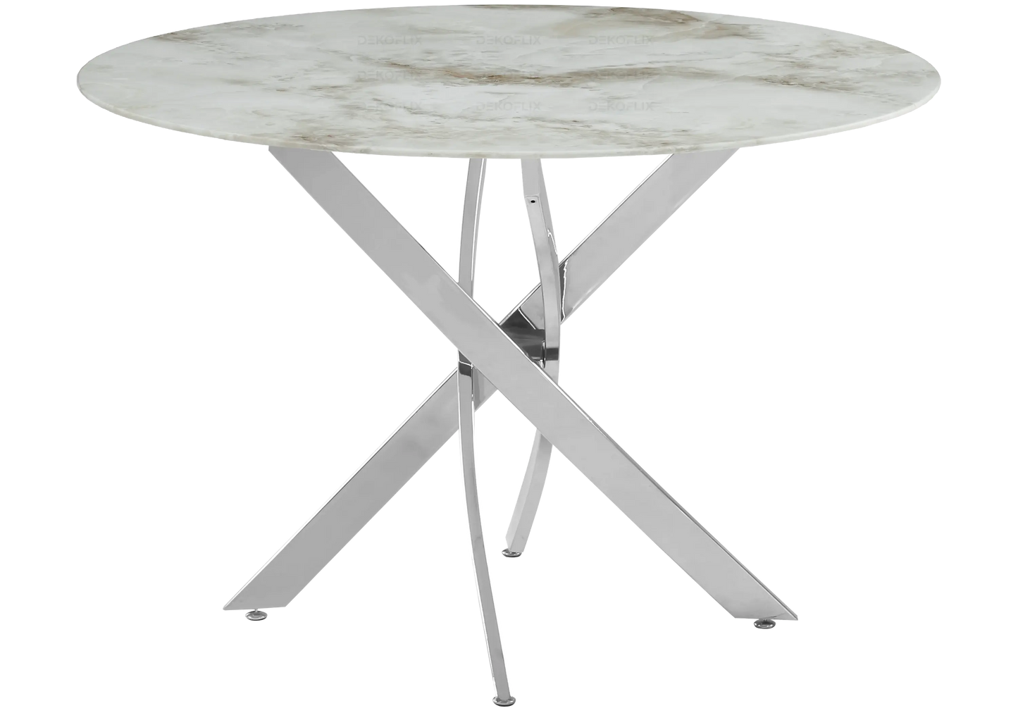Table ronde argent marbre beige JOY New Design
