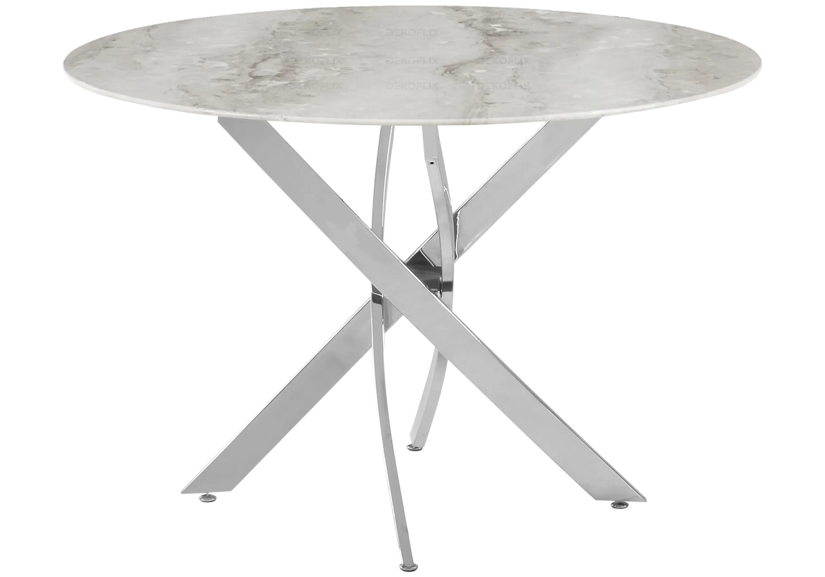 Table ronde argent marbre gris JOY New Design