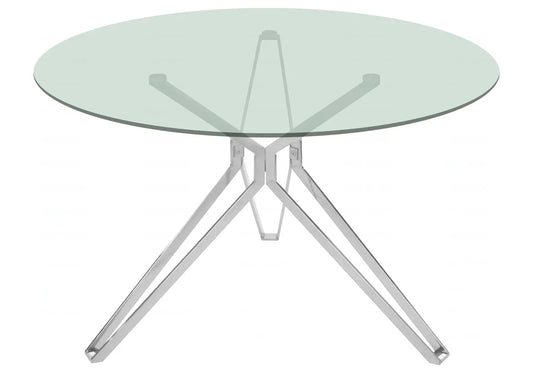 Table ronde chromé verre trempé IVA New Design