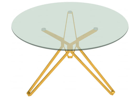 Table ronde doré verre trempé IVA New Design