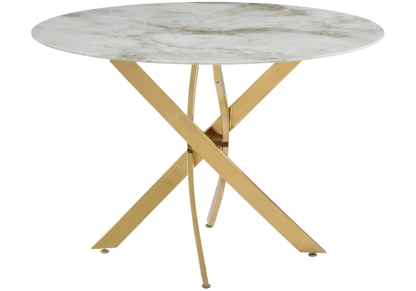 Table ronde dorée marbre beige JOY New Design