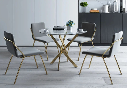 Table ronde dorée verre trempé JOY New Design