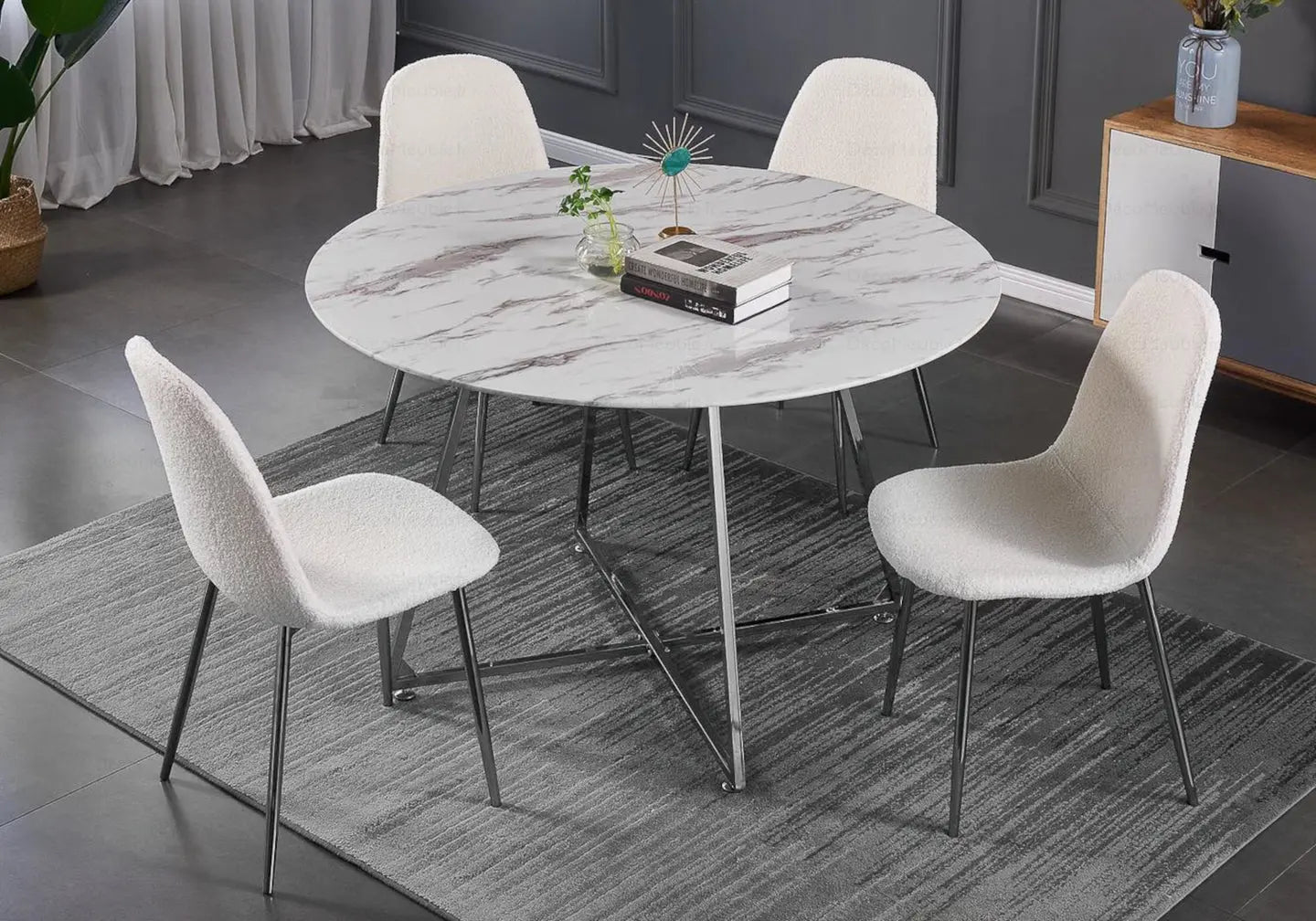 Table ronde marbre blanc GINA New Design