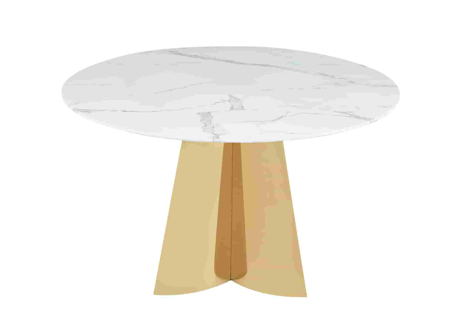 Table ronde marbre blanc dorée MOLLY - DEKOFLIX