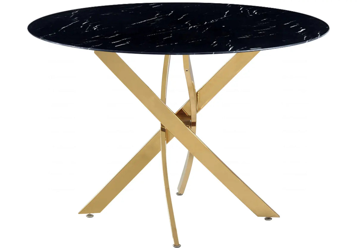 Table ronde marbre noir dorée JOY New Design