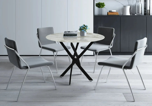 Table ronde noire marbre beige JOY New Design