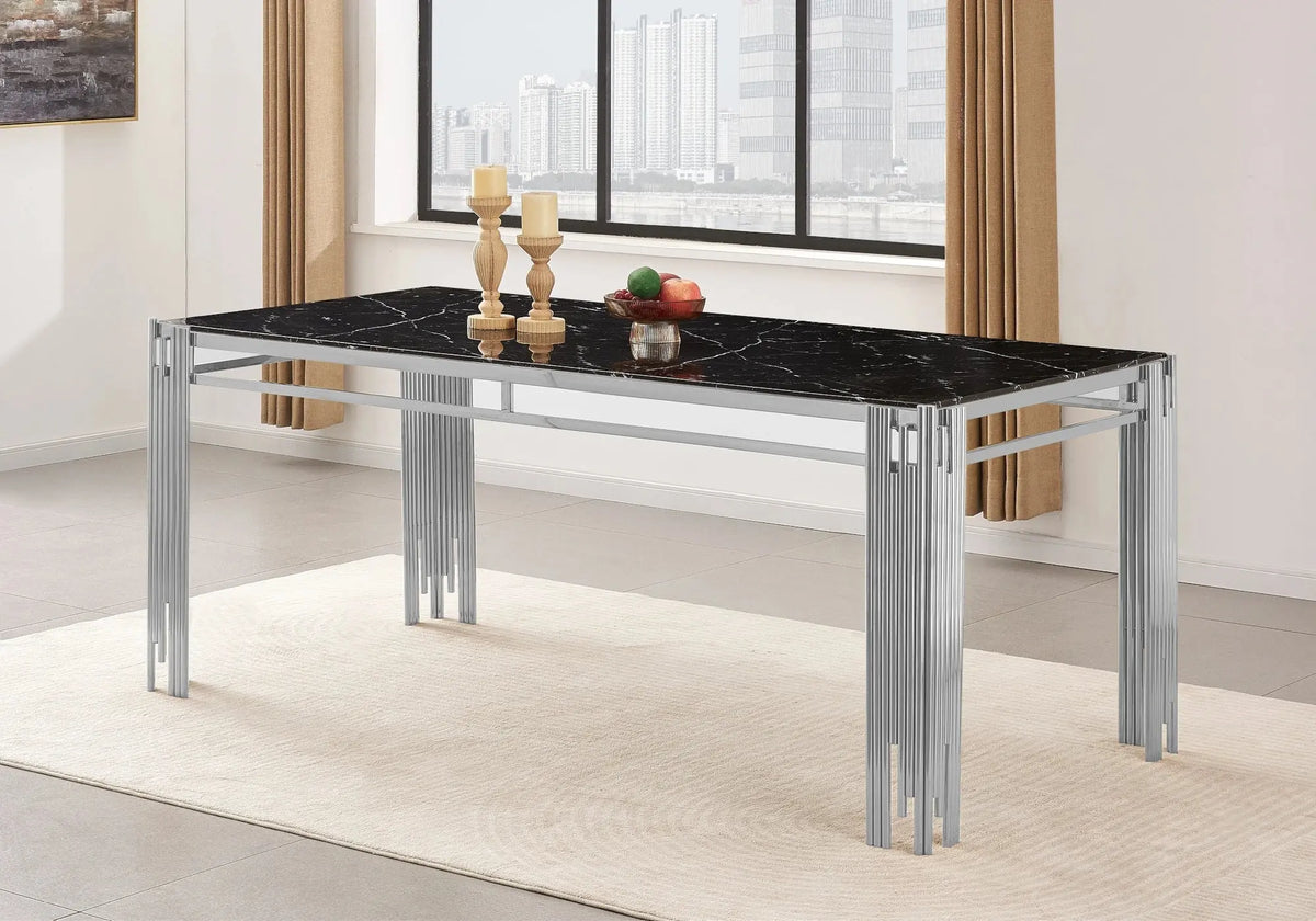 Table salle à manger marbre noir EVE New Design
