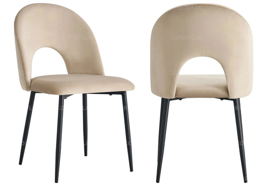 Chaises noire velours taupe TALIA (lot de 4) New Design