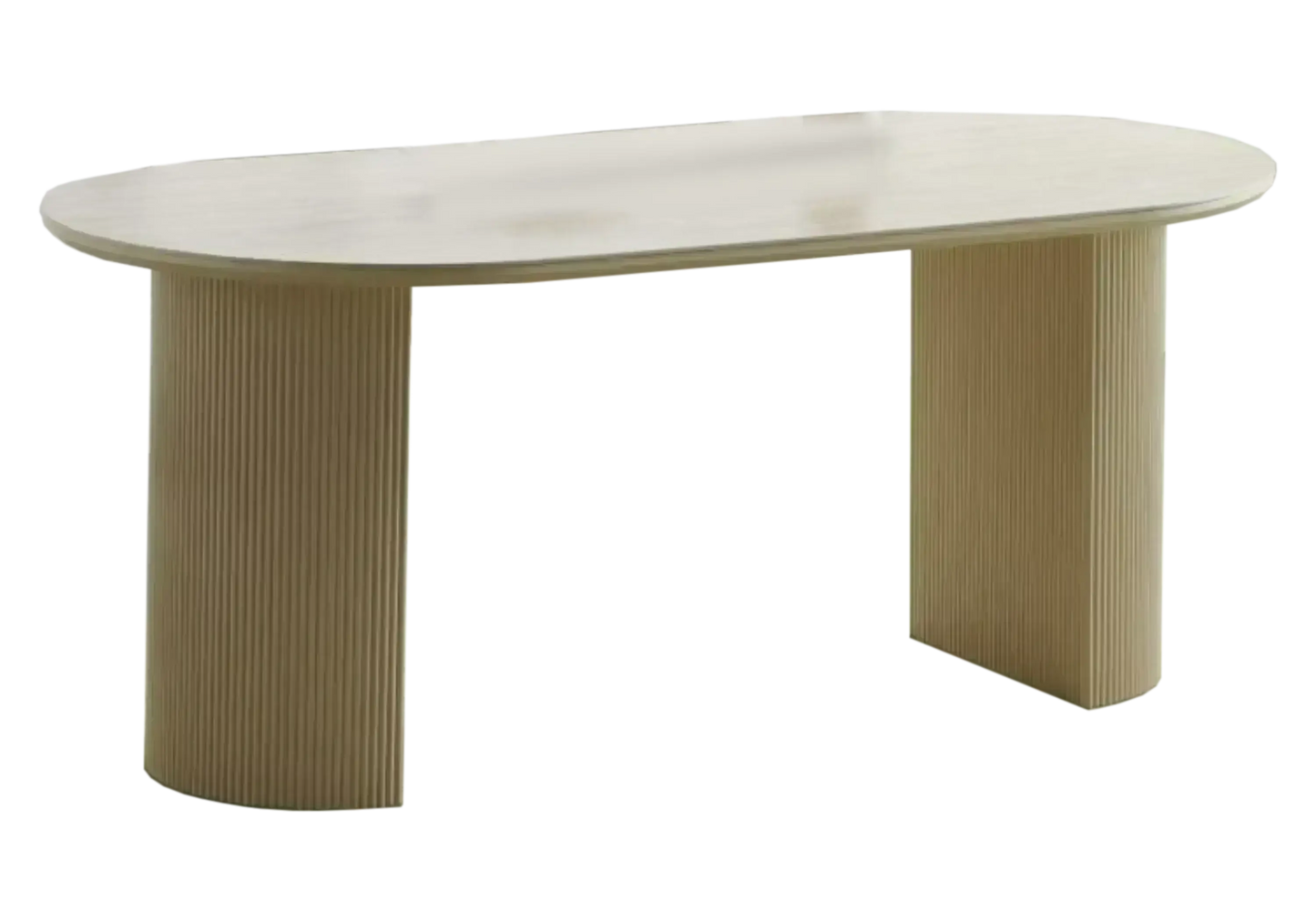 Buffet travertin beige ovale design ovale – TERRA Galerie du Mobilier
