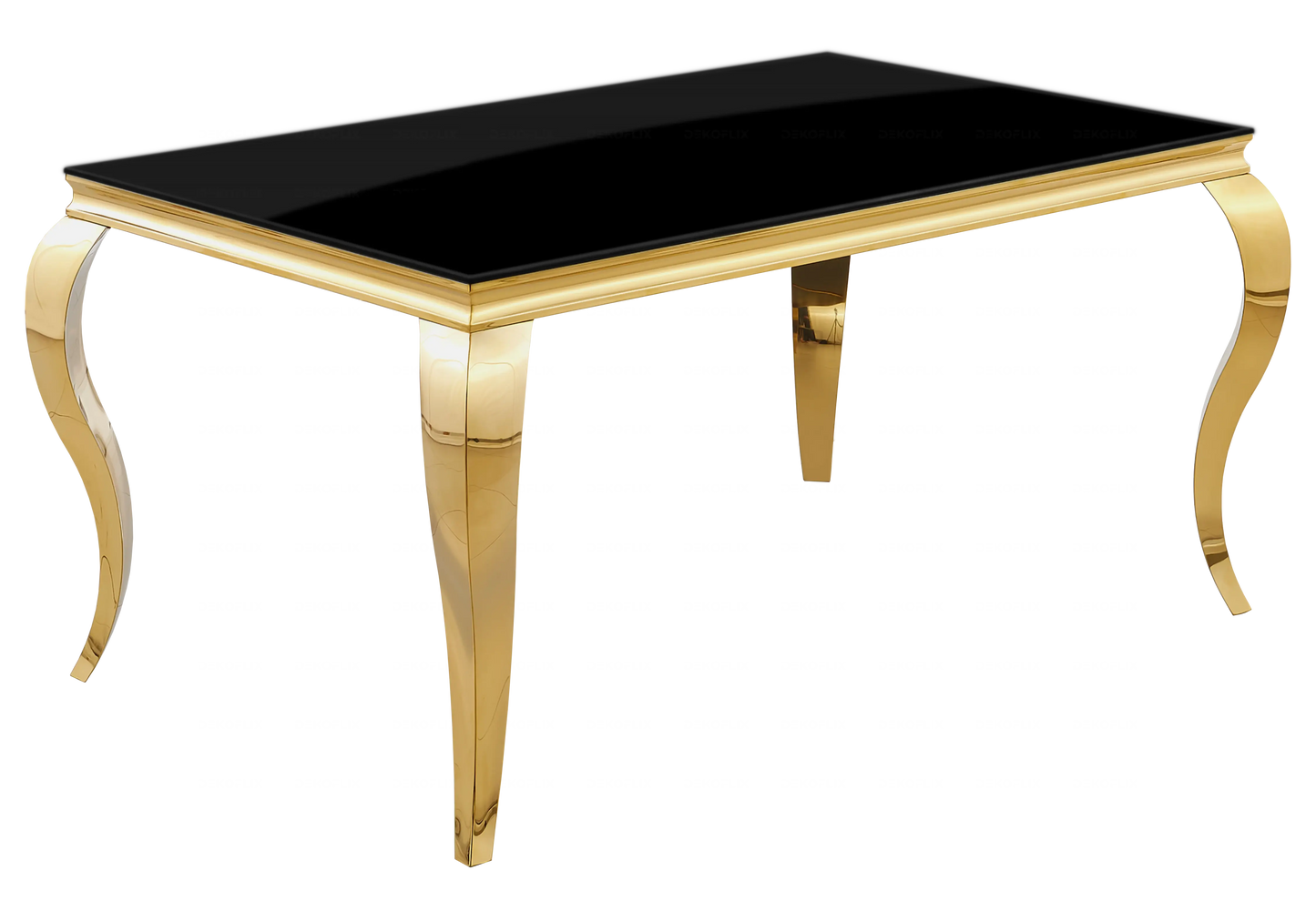 Table verre noir et chaises velours gris doré – NEO New Design
