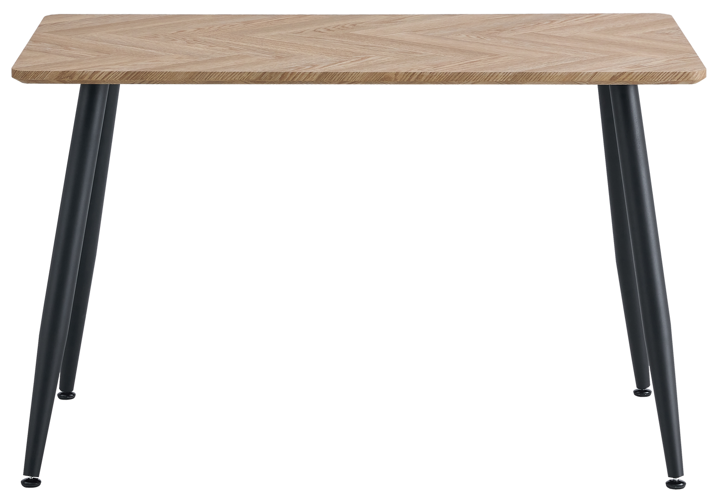 Table à manger bois chevrons pieds noir – Gina