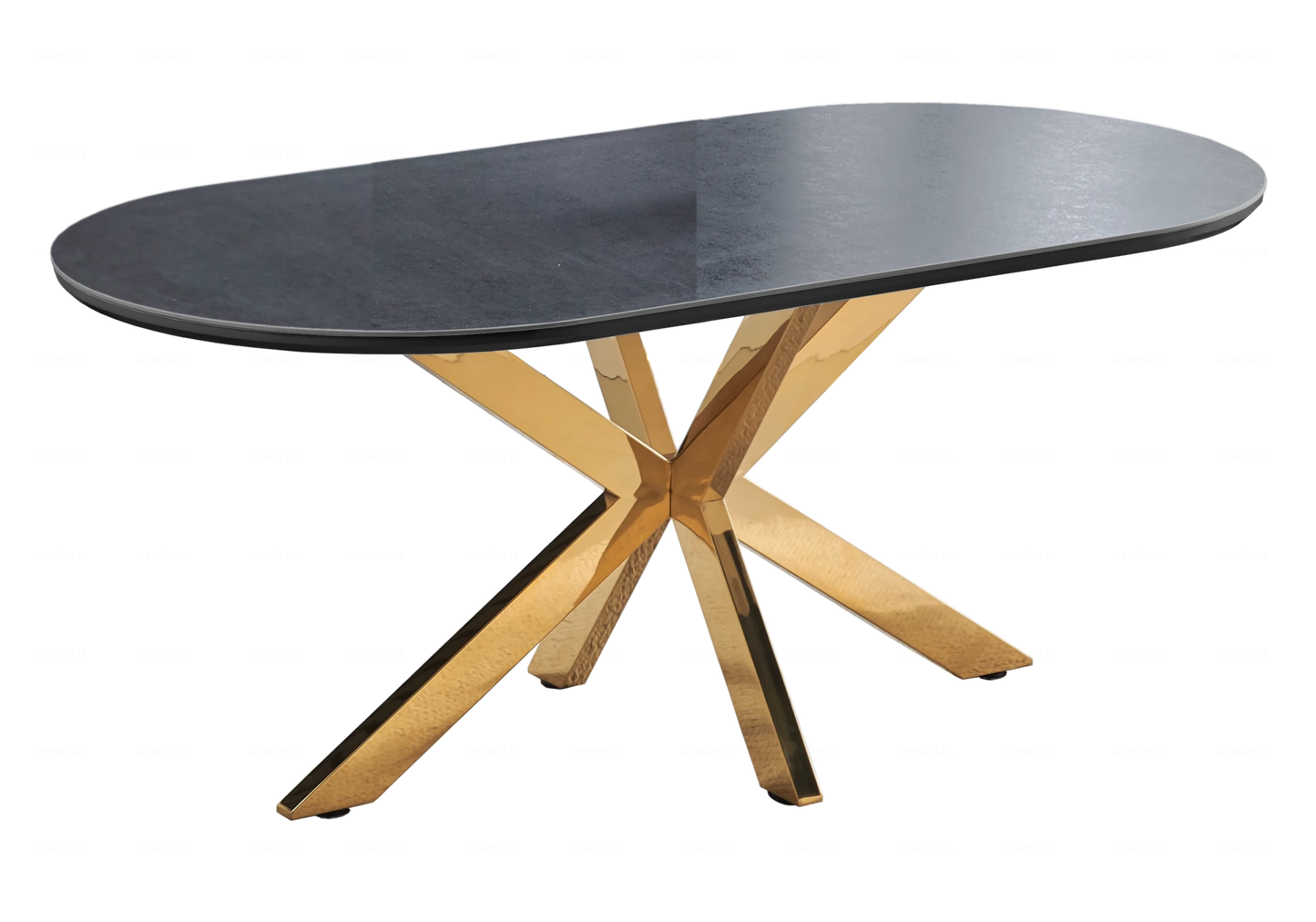 Table basse dorée céramique noire OTHO - DEKOFLIX