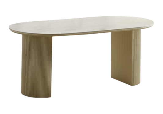 Ensemble table à manger travertin et chaises – Terra