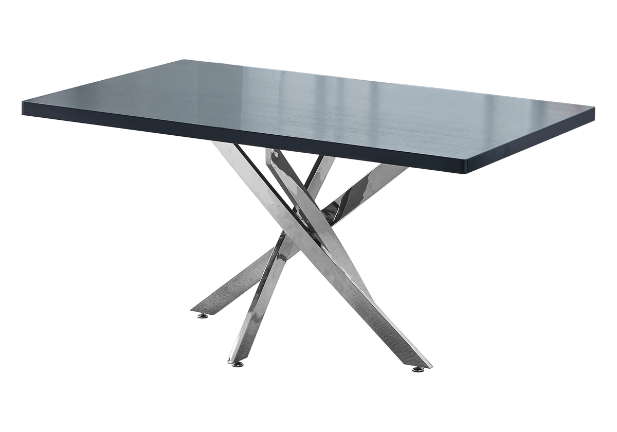 Table à manger et chaises argent bois noir - Joy