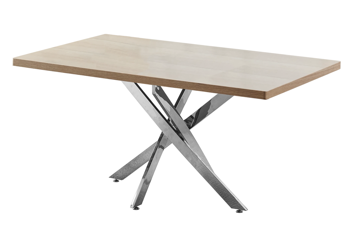 Table à manger argentée bois chêne - Joy