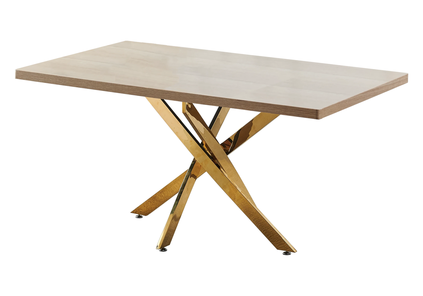 Table à manger rectangulaire chêne pied doré – JOY
