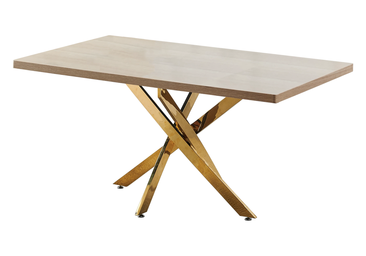 Table à manger dorée bois chêne - Joy