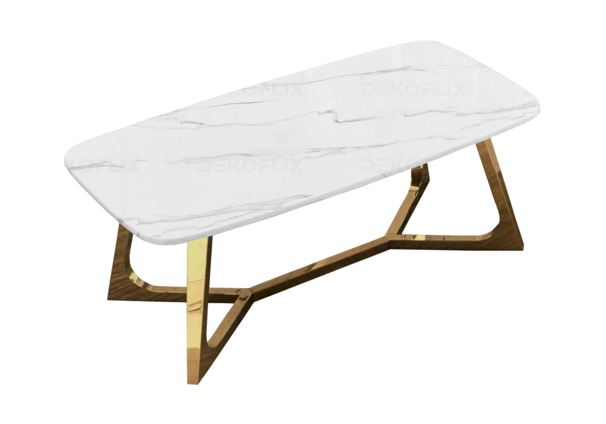Table basse marbre blanc doré - Gaya