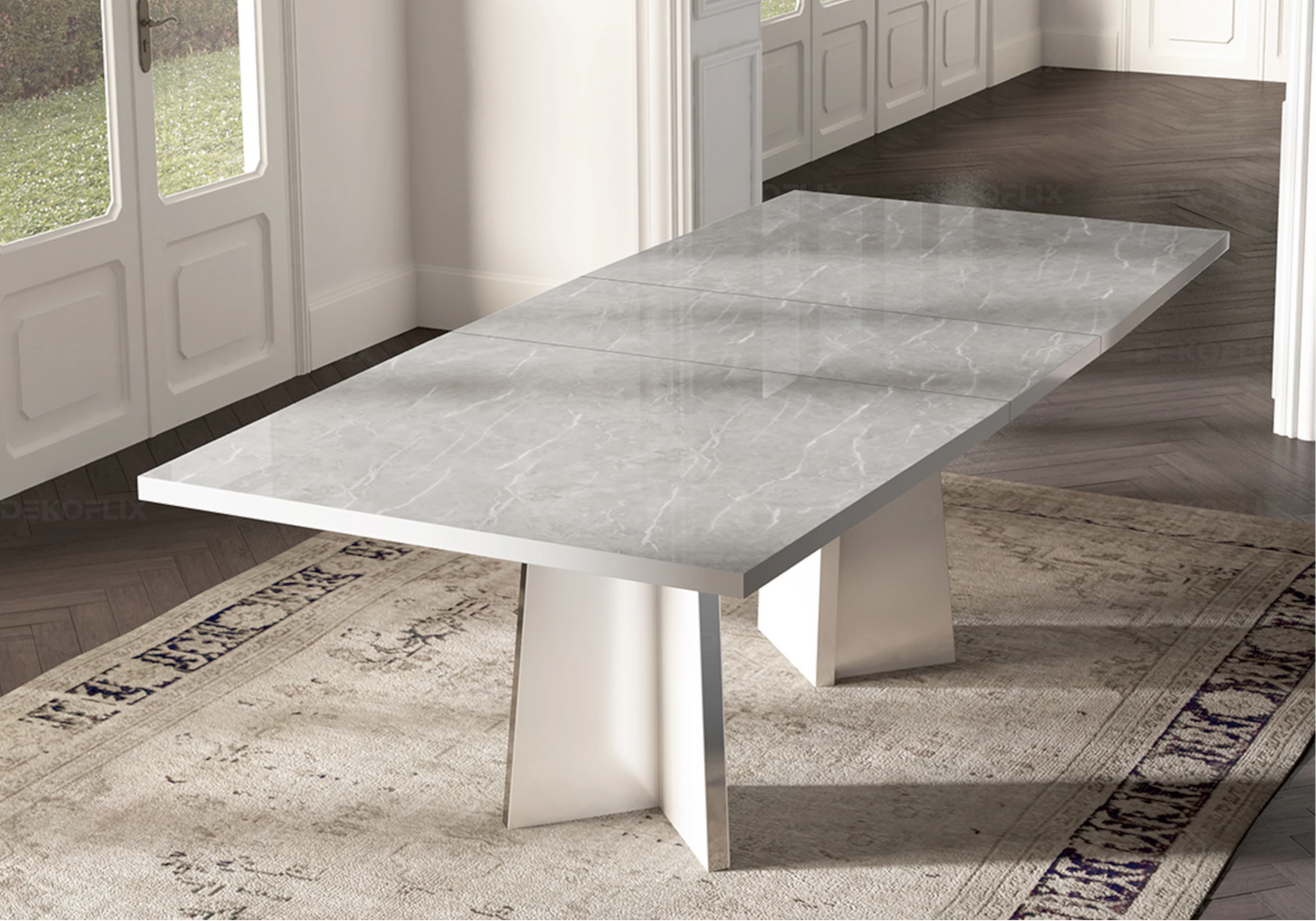 Table à Manger Marbre Gris - Élégante Collection Mara