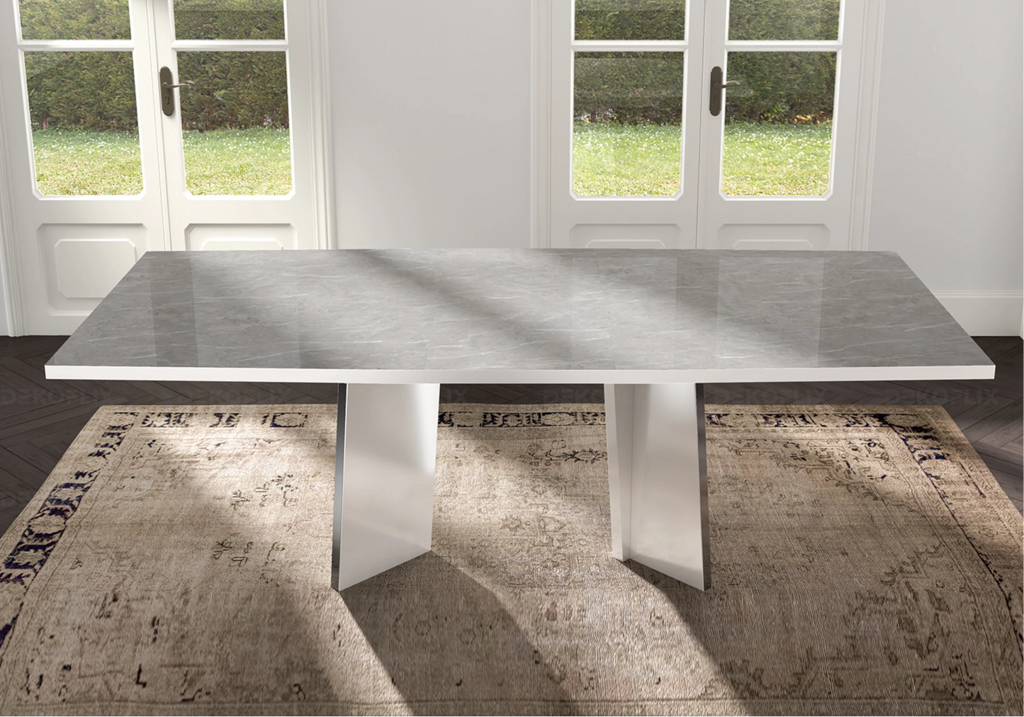 Table à Manger Marbre Gris - Élégante Collection Mara