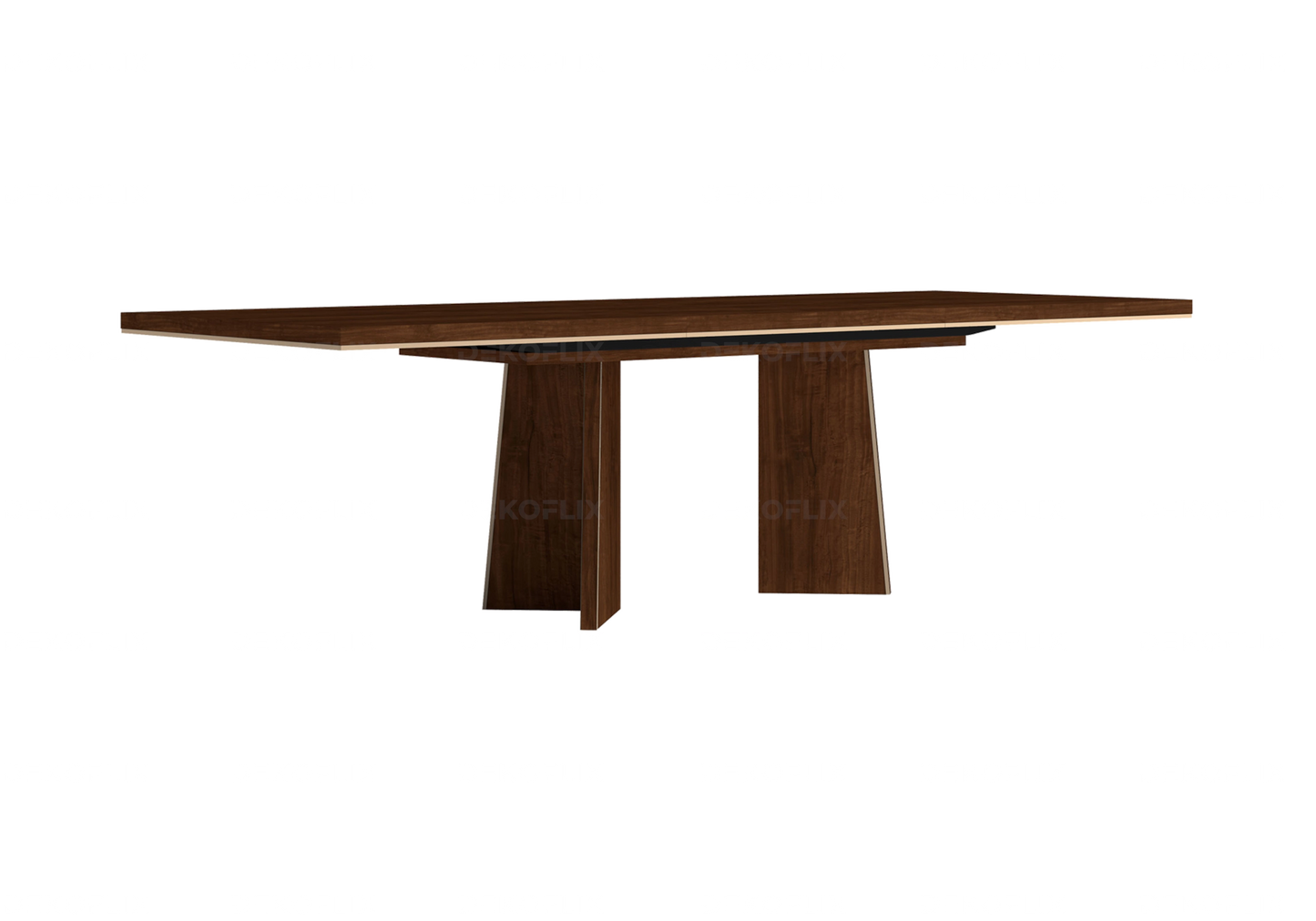 Table à Manger Noyer Doré – Élégance Eva italienne - DEKOFLIX