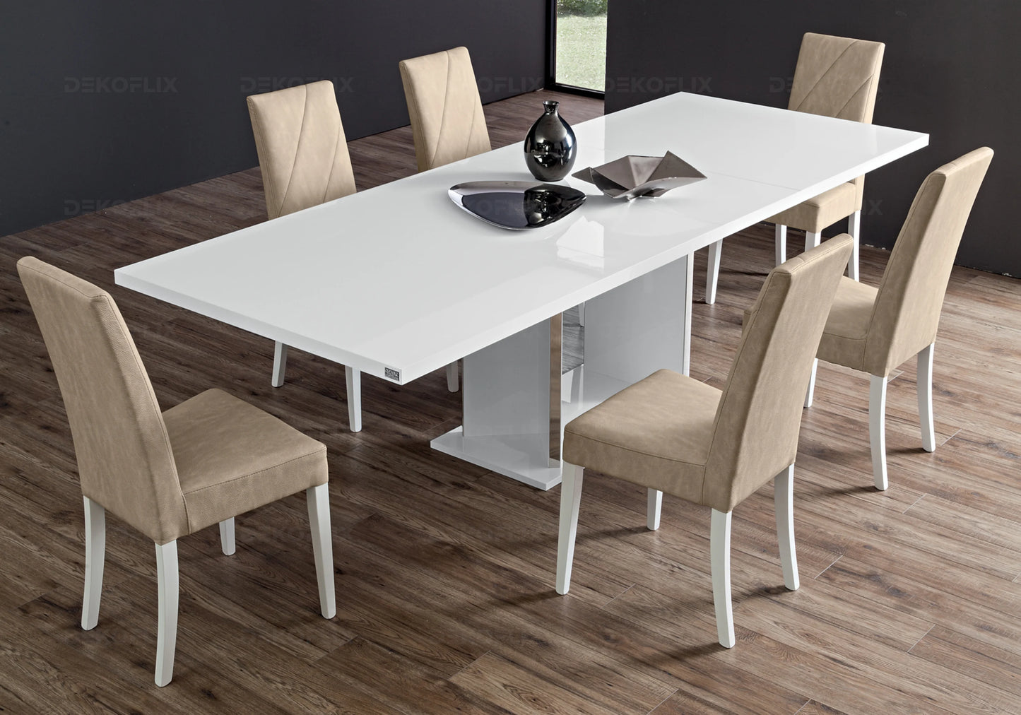 Chaise Blanche et Caramel Design – LISA – Design Élégance