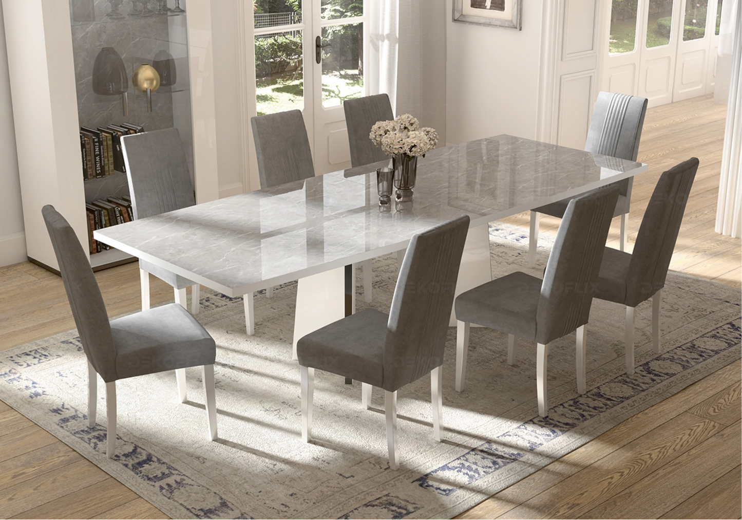 Table à Manger Marbre Gris - Élégante Collection Mara