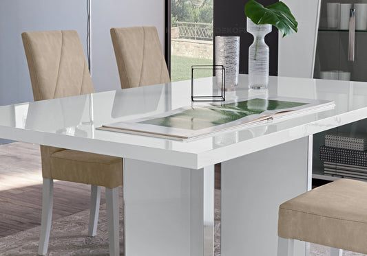 Table à Manger Blanche Extensible Design – LISA - DEKOFLIX