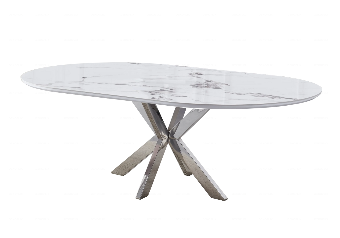 Console argentée céramique marbre blanc OTHO