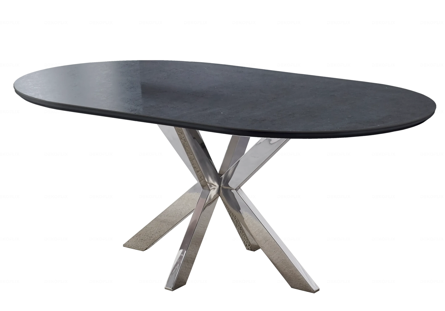 Table basse argentée céramique noire OTHO - DEKOFLIX