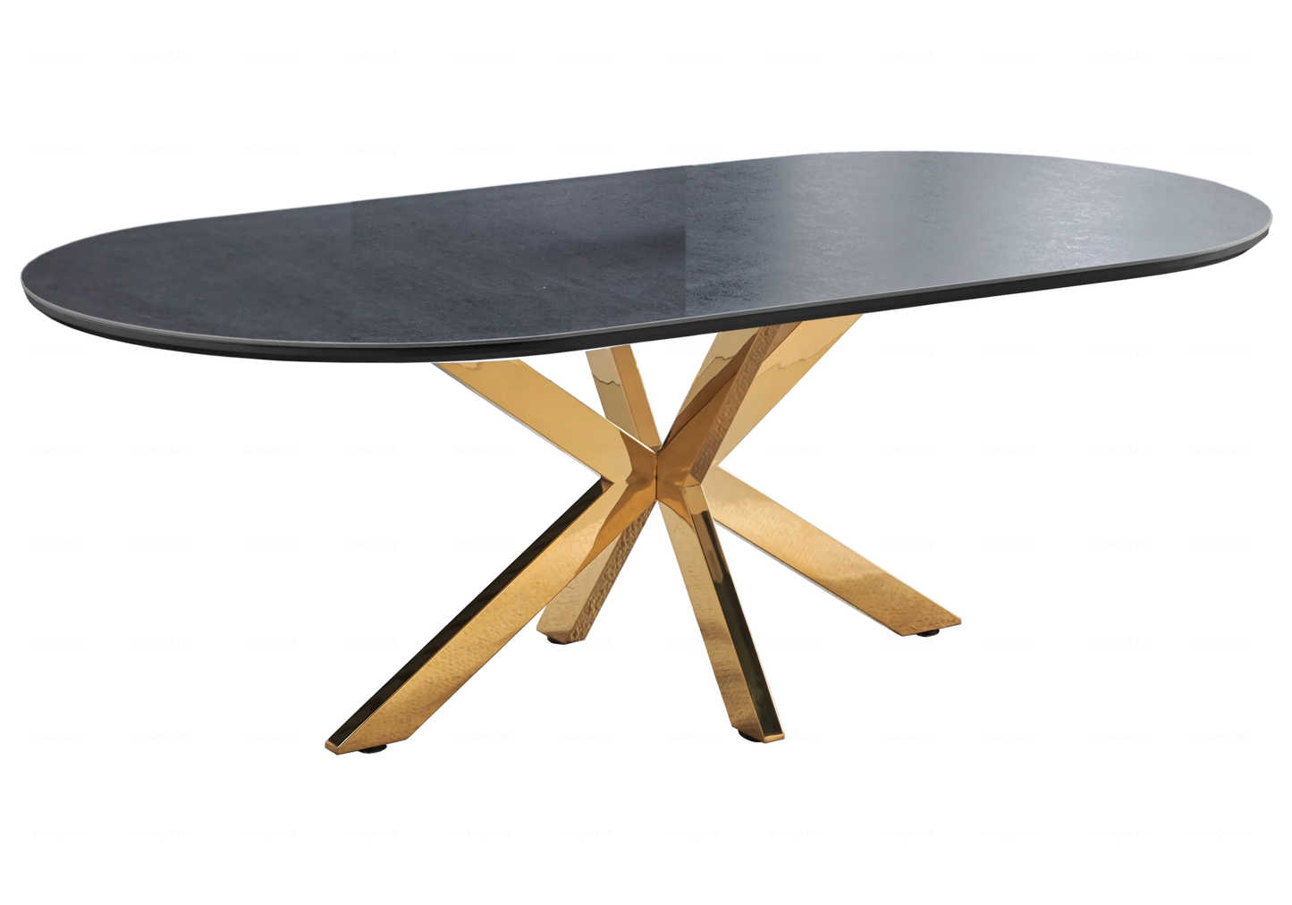 Console dorée céramique noire OTHO
