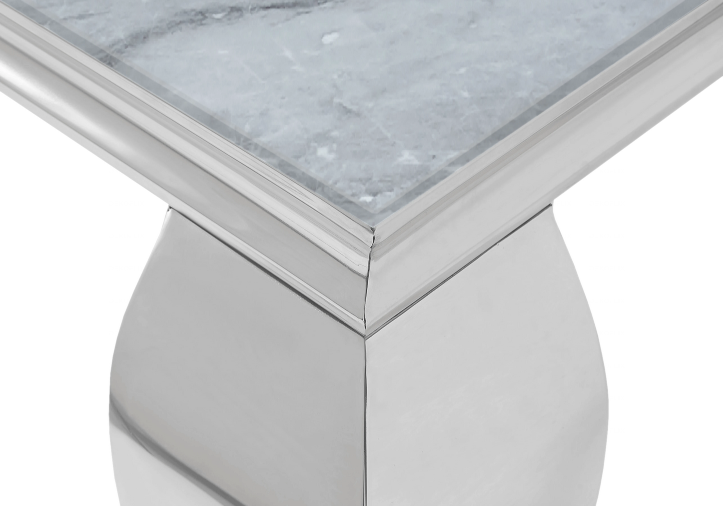 Table marbre gris et chaises velours noir argent – NEO