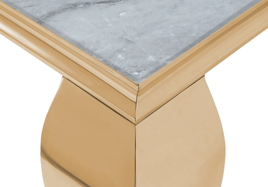 Meuble TV marbre gris design doré – Neo