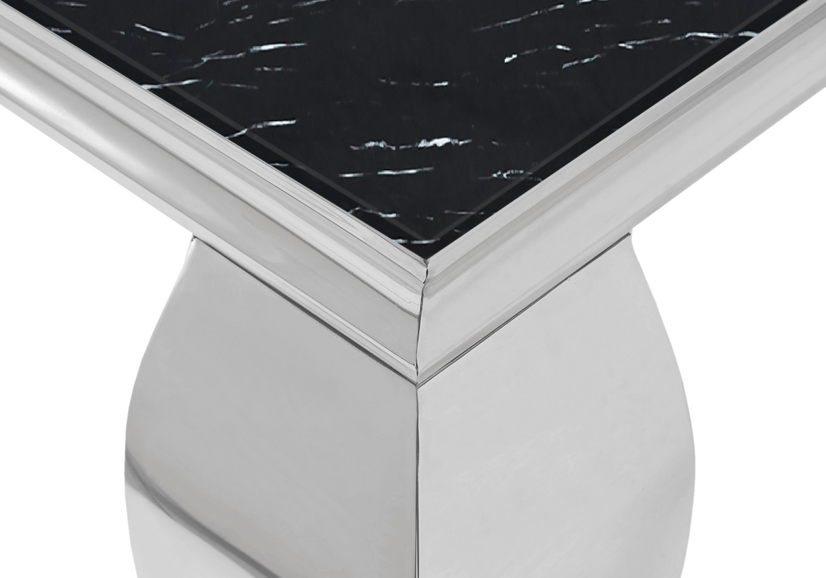Table basse rectangulaire marbre noir argent - Neo