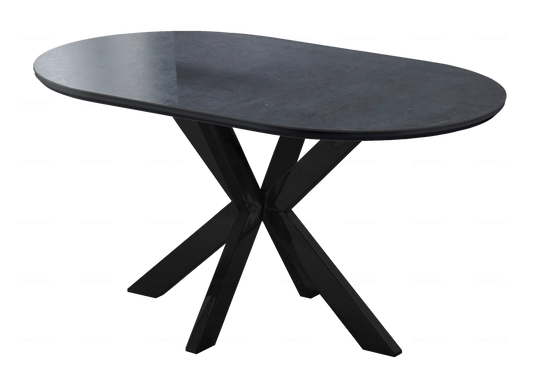 Table à manger noire céramique noire OTHO - DEKOFLIX