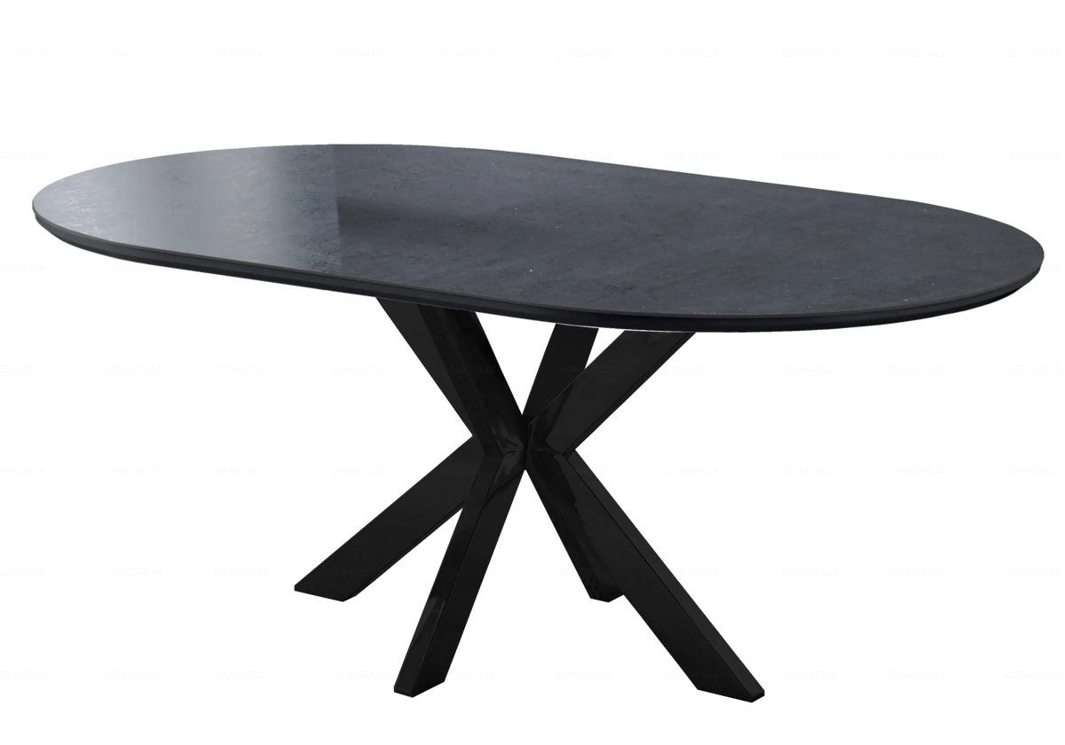 Table à manger noire céramique noire OTHO - DEKOFLIX