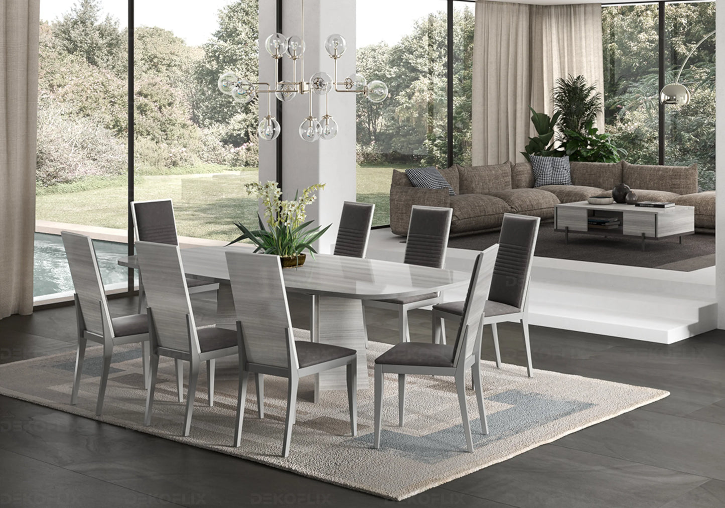 Table Basse Gris Argent, Modernité Chic - Collection Mia - DEKOFLIX
