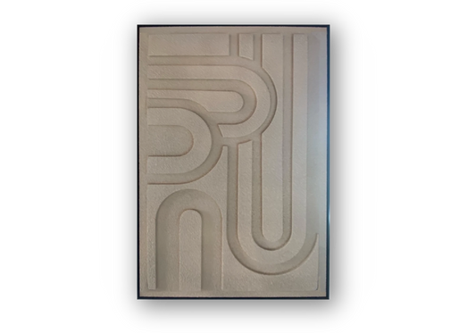 Tableau mural sablé motifs 3D abstraits – LINYA