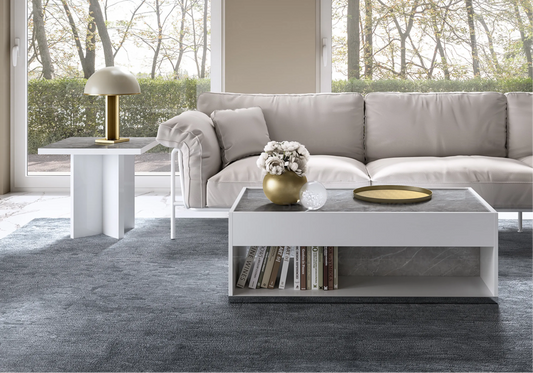 Table Basse Marbre Gris Moderne Élégante - Collection Mara - DEKOFLIX