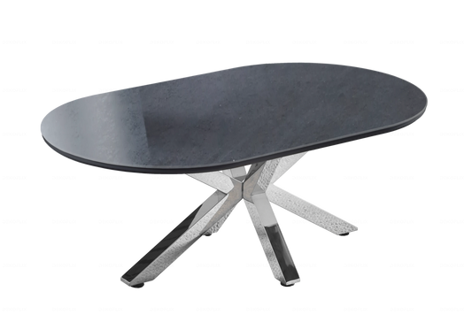 Table basse argentée céramique noire OTHO - DEKOFLIX