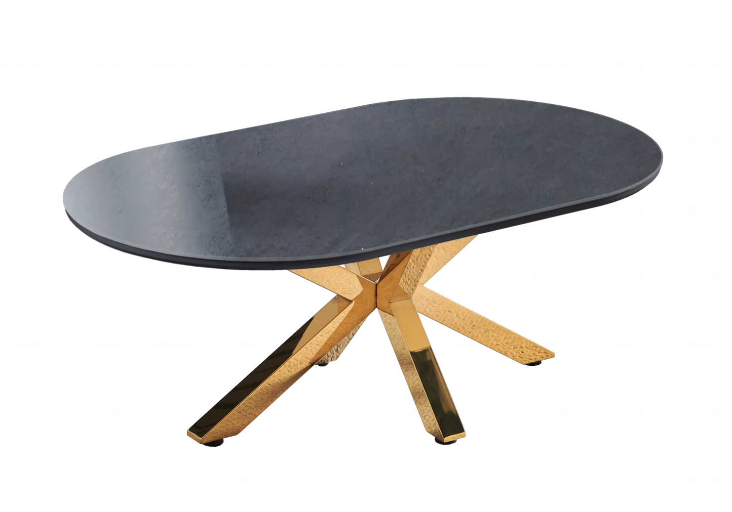 Table basse dorée céramique noire OTHO - DEKOFLIX