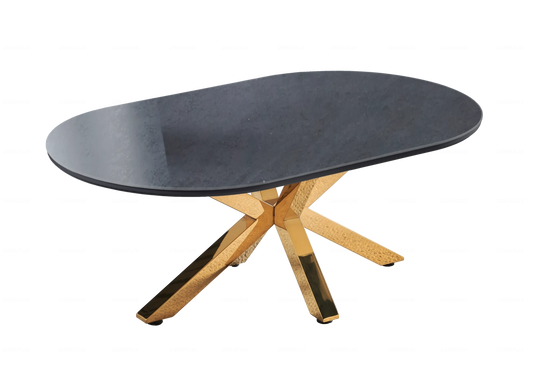 Table basse dorée céramique noire OTHO - DEKOFLIX