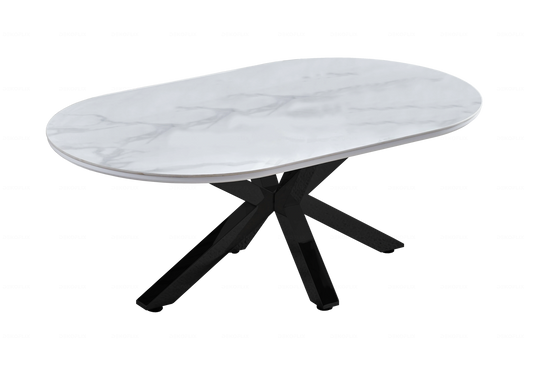 Table basse noire céramique marbre blanc OTHO - DEKOFLIX