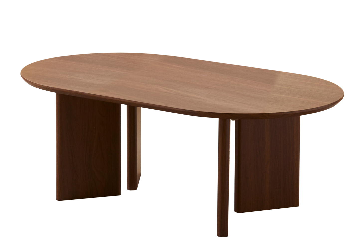 Table salle à manger ovale noyer arrondie - LUMIO